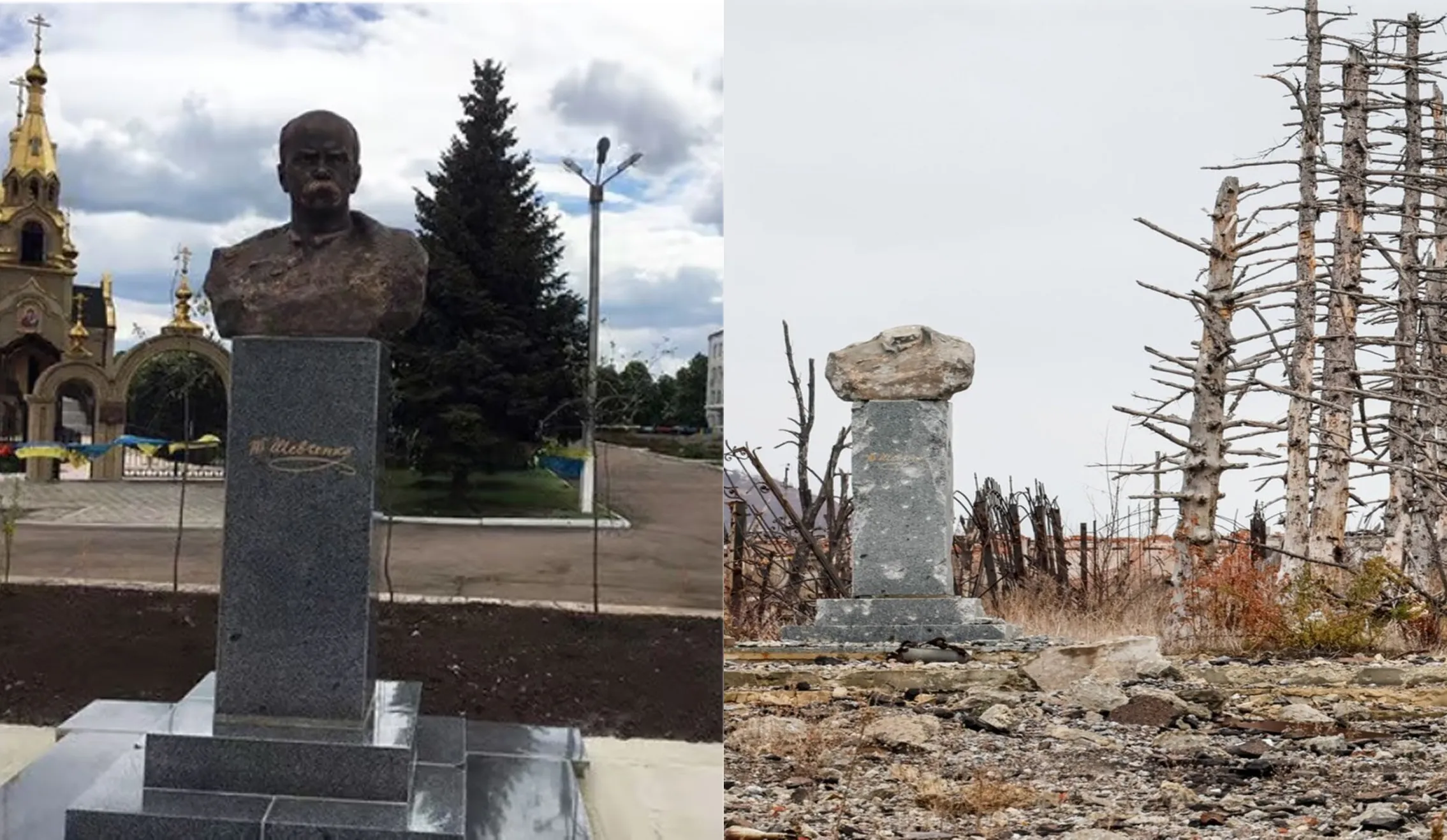 Пам’ятник Тарасу Шевченку в центрі Мар'їнки